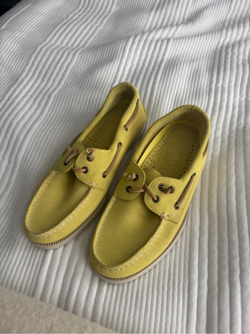 Sperry Yellow Suede Women's Moccasin Boat Shoes